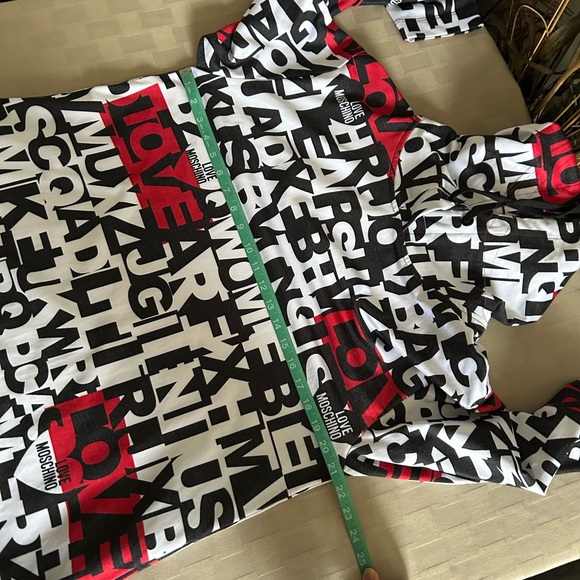 Love Moschino Alphabet Logo Print Hooded Long Sleeves Art To Wear Shirt Dress - Picture 13 of 15
